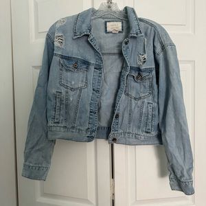 Forever 21 light denim ripped jeans jacket